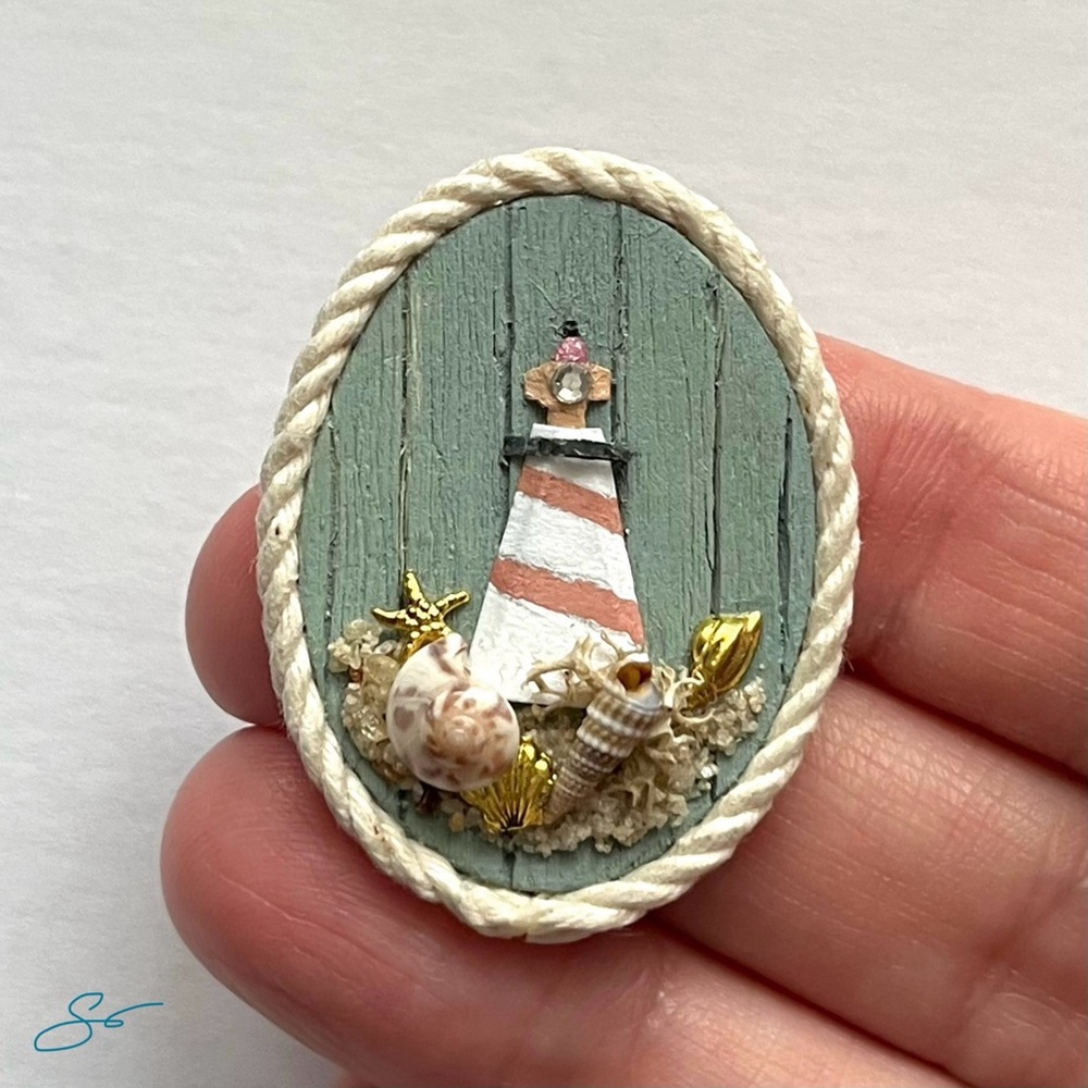 Handmade Miniature Lighthouse Wall Decor